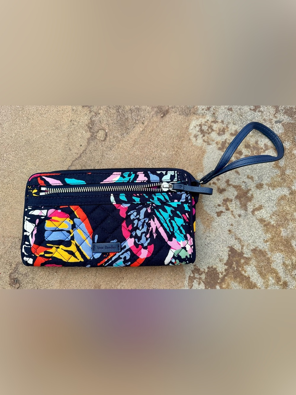Vera Bradley ✨ Iconic RFID Front Zip Wristlet Wallet ✨Butterfly Flutter Pattern
